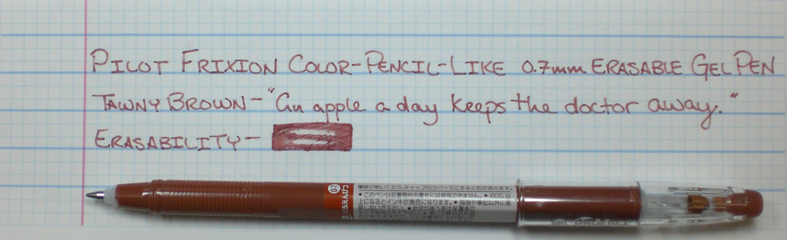 Pilot Frixion Color-Pencil-Like 0.7mm Erasable Gel Pen – Tawny